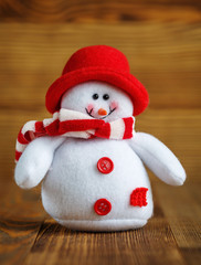 Christmas background with snowman