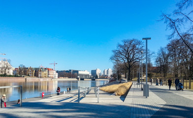 Sunny look for boulevard in Wroclaw City