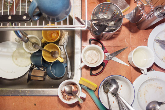 Mess of dirty dishes