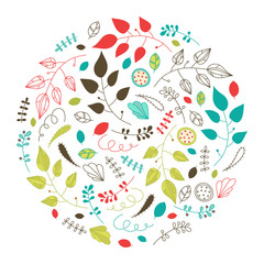 Round floral pattern.