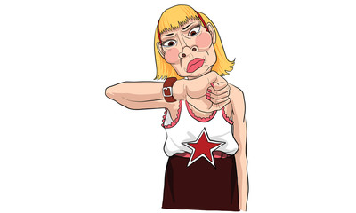 old woman action vector