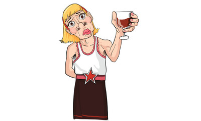 old woman action vector