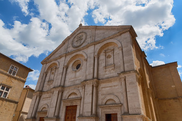 Heritage building of Santa Maria Assunta Cathedral - Val d'Orcia, Tuscany, Italy.