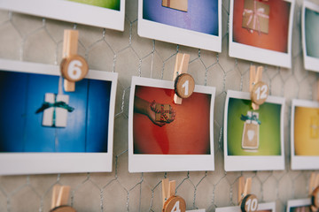 Handmade advent calendar with gifts