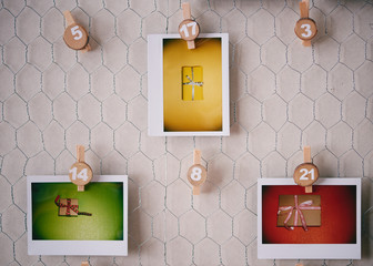 Handmade advent calendar with gifts