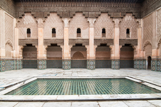 Courtyard of Ben Youssef Medersa in Marrakech
