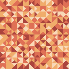 Vector abstract seamless pattern with randomly colored triangles. Ornament in autumn colors.