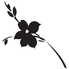 Monochrome icon with a flower