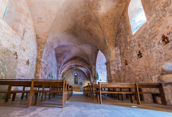 Église de La Couvertoirade en Aveyron, Occitanie, France