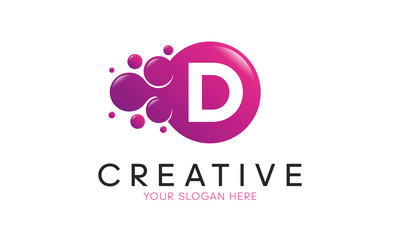 Dots Letter D Logo. D Letter Design Vector with Dots.