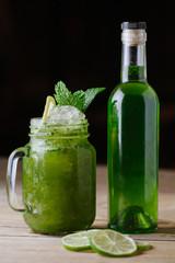 Refreshing mint and lime lemonade
