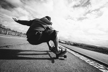 Downhill skateboarding -maximum speed