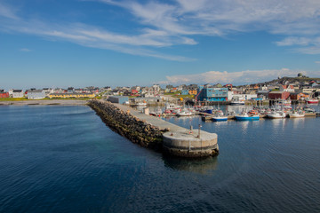 The town of Vardo in Finnmark county, Norway. Vardo is the easternmost town in Norway.