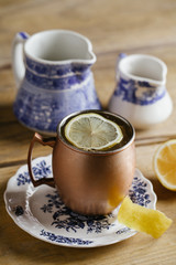 Moscow Mule Cocktail on a vintage plate