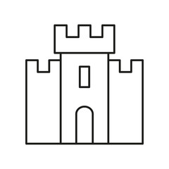 Linear icon tower or castle. historical place. Vector
