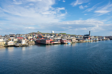 Naklejka na ściany i meble The town of Vardo in Finnmark county, Norway. Vardo is the easternmost town in Norway.