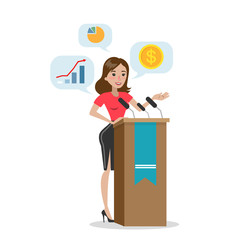 Isolated speaker woman.