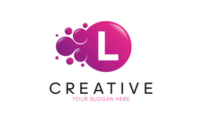 Dots Letter L Logo. L Letter Design Vector with Dots.