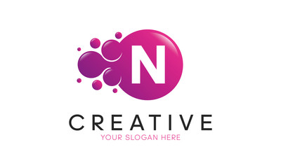 Dots Letter N Logo. N Letter Design Vector with Dots.