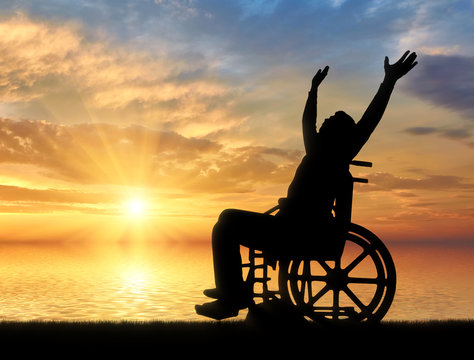 Concept of happy people with disabilities