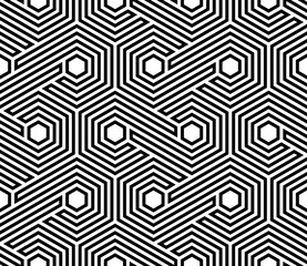 Vector seamless pattern. Modern stylish texture. Repeated geometric pattern with hexagonal tiles
