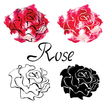 Vector colorful set with roses