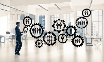 Networking and social communication concept as effective point f