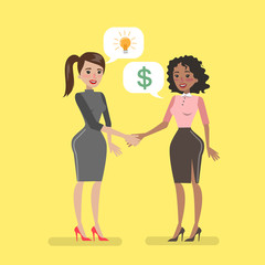 Women at business deal.