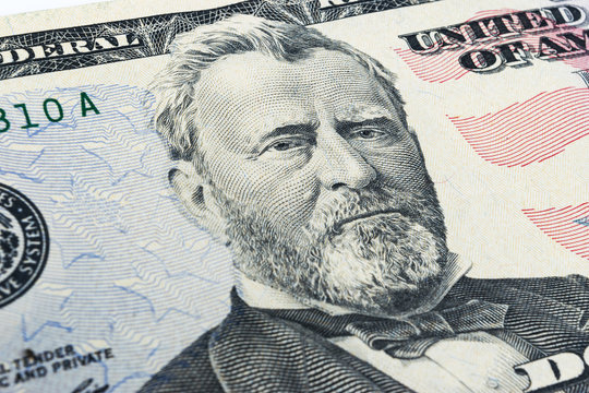 Ulysses S Grant Face On Us Fifty Or 50 Dollars Bill Macro United States Money Closeup Heap Of 50 Hundred Dollar Bills On Money Background Photo Stock Adobe Stock