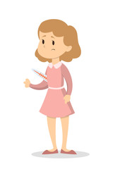 Woman with thermometer.
