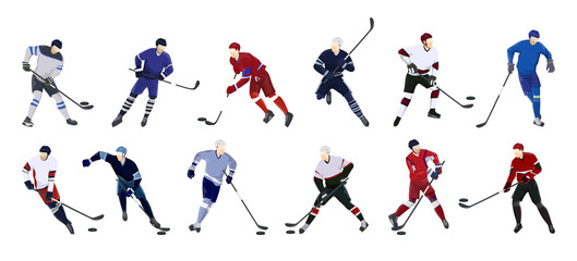 Hockey players set.