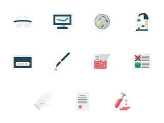 Medical expertise flat vector icons set