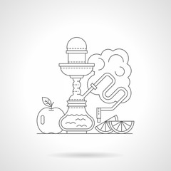 Fruit hookah detailed line vector illustration