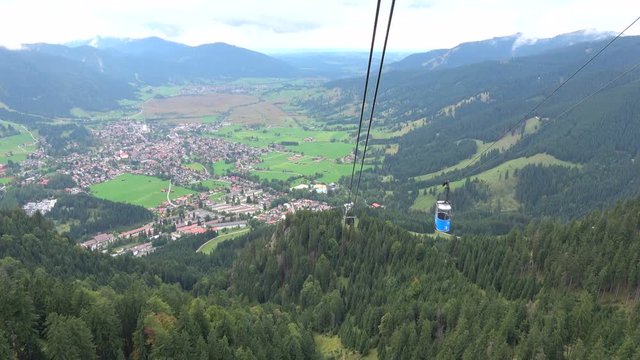 Laberbergbahn bei Oberammergau, Seilbahn, Allg&auml;u, 4K