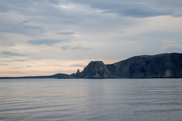 Coastal landscape in Finnmark county in northern Norway.