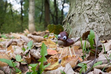 Chestnut animal figure in the park. Slovakia