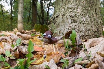 Chestnut animal figure in the park. Slovakia