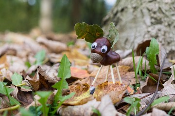 Chestnut animal figure in the park. Slovakia