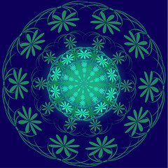 bright blue-green flower ornament