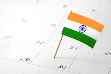 Flag the event day or deadline on calendar 2017 –India - time, page, design, background, timeline, management, concept, background