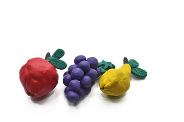 Fruits from plasticine.