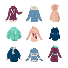Winter clothes set. © inspiring.team