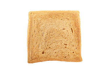 slice of bread on white background