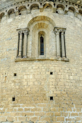 window of Romanesque church in the locality of Beget, Gerona, Spain.