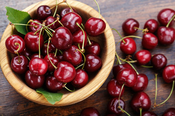 Many ripe cherries