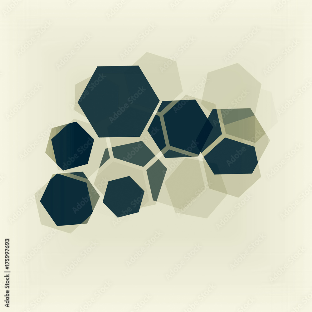 Poster Abstract background with overlapping hexagons