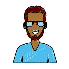 Man face with glasses cartoon icon vector illustration graphic design
