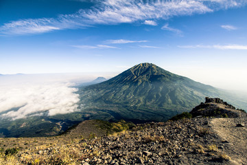Merbabu volcano seen from Merapi volcano