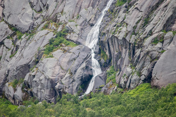 Small waterfall in Vesteralen district in Nordland county, Norway.