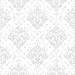 Oriental classic light silver pattern. Seamless abstract background with repeating elements. Orient background